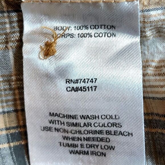 Red Head Plaid Seersucker Short Sleeve in Green/Gold/White Men’s Large - Picture 5 of 5